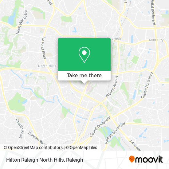 Hilton Raleigh North Hills map