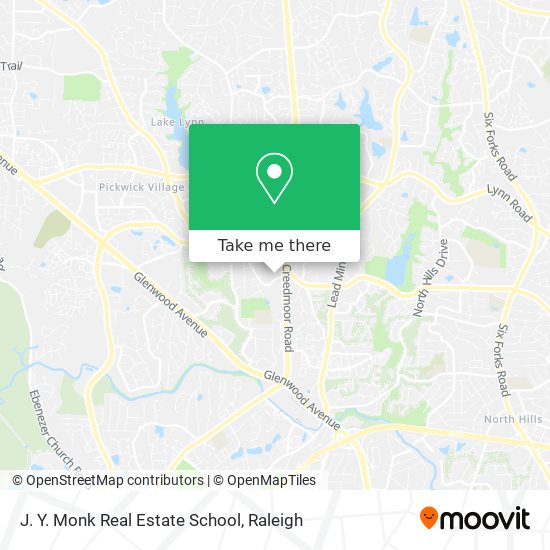 J. Y. Monk Real Estate School map
