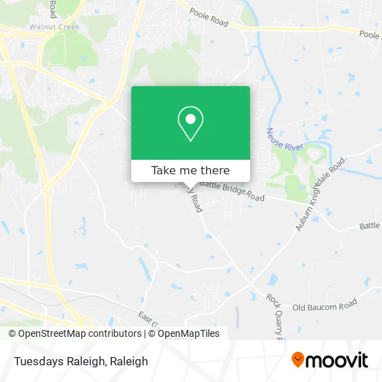 Tuesdays Raleigh map