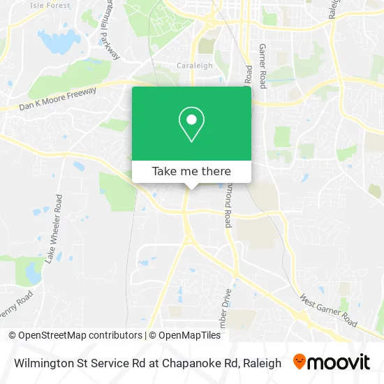 Wilmington St Service Rd at Chapanoke Rd map