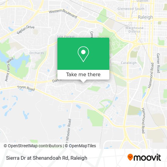 Sierra Dr at Shenandoah Rd map