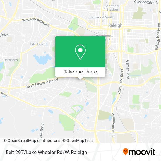 Exit 297/Lake Wheeler Rd/W map