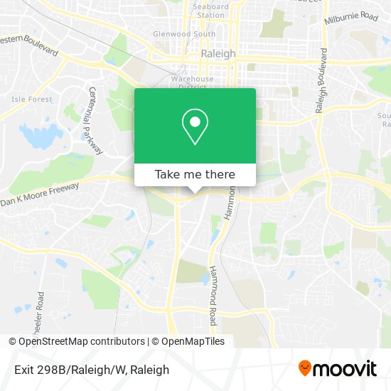 Exit 298B/Raleigh/W map