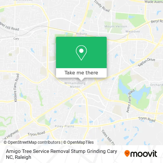 Amigo Tree Service Removal Stump Grinding Cary NC map
