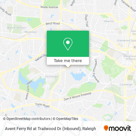 Mapa de Avent Ferry Rd at Trailwood Dr (Inbound)