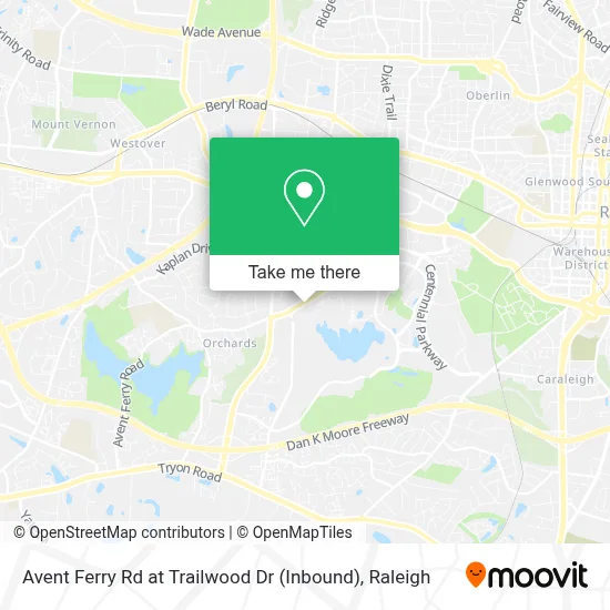 Avent Ferry Rd at Trailwood Dr (Inbound) map