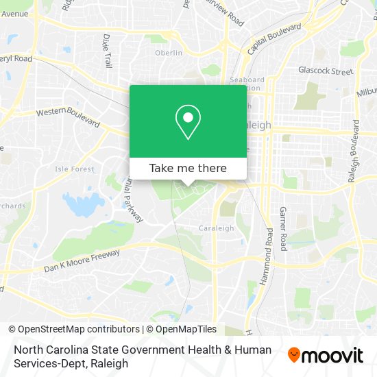 North Carolina State Government Health & Human Services-Dept map