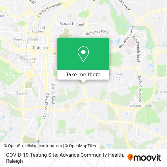 COVID-19 Testing Site: Advance Community Health map