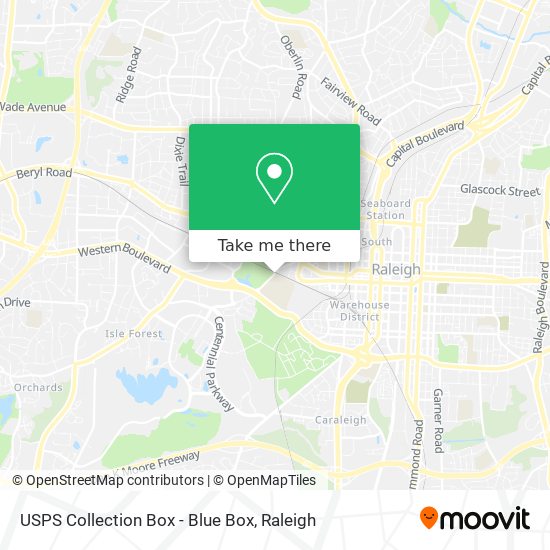 Mapa de USPS Collection Box - Blue Box