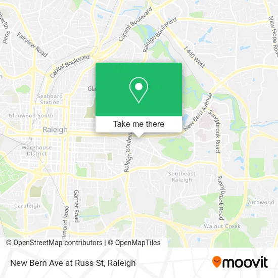 New Bern Ave at Russ St map