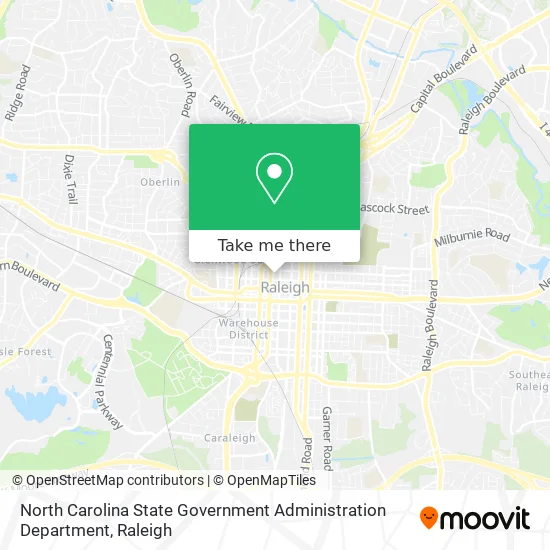 North Carolina State Government Administration Department map