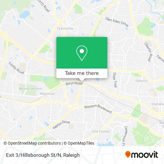 Exit 3/Hillsborough St/N map