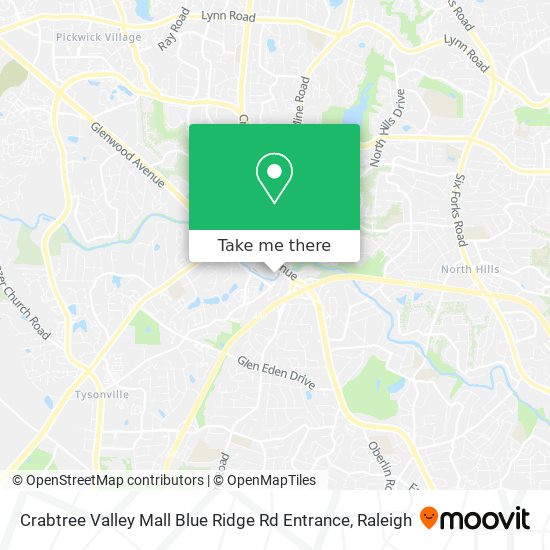 Crabtree Valley Mall Blue Ridge Rd Entrance map