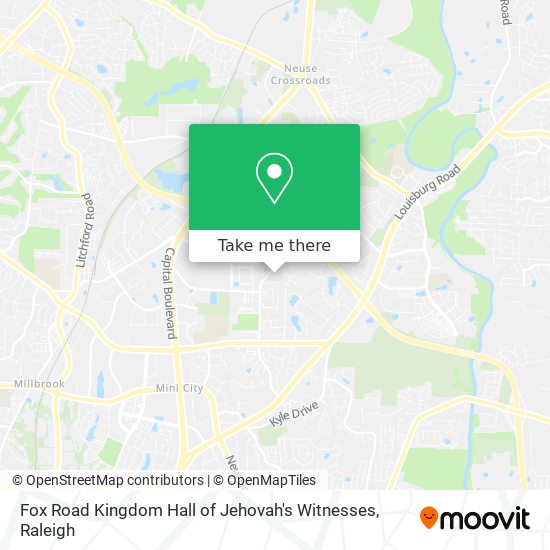 Fox Road Kingdom Hall of Jehovah's Witnesses map