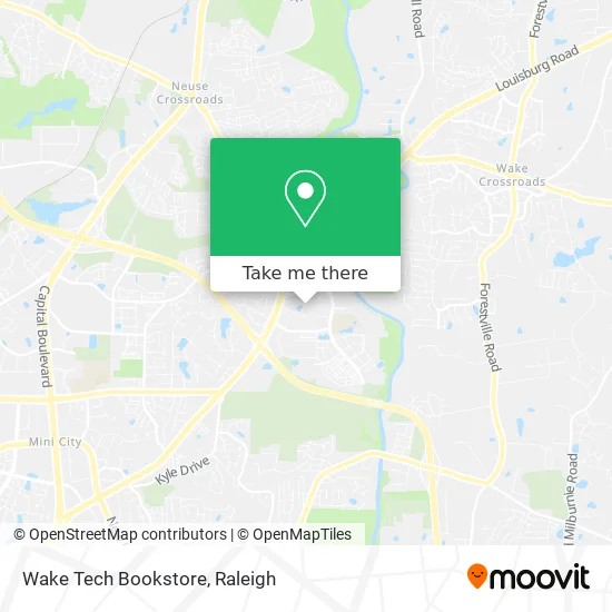 Wake Tech Bookstore map
