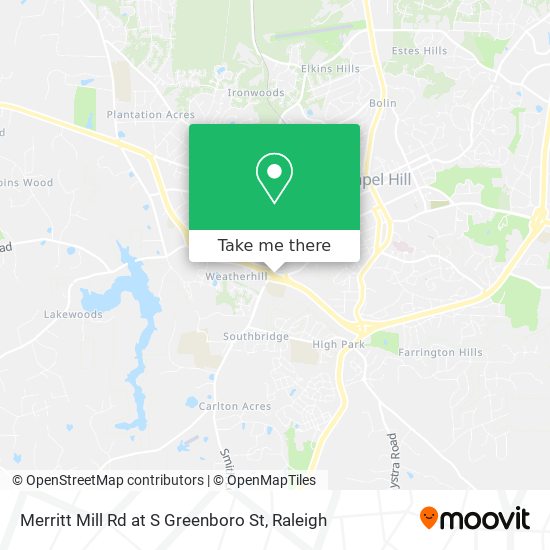 Merritt Mill Rd at S Greenboro St map