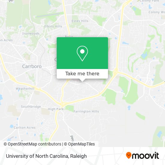 University of North Carolina map