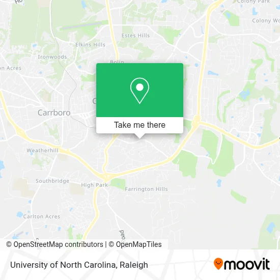 University of North Carolina map