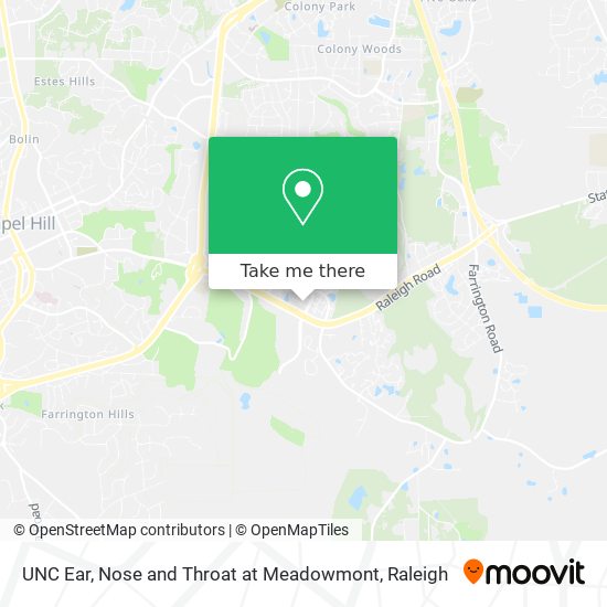 Mapa de UNC Ear, Nose and Throat at Meadowmont