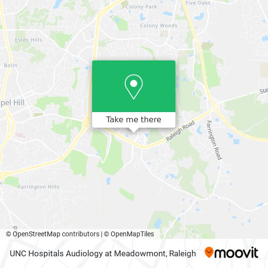 Mapa de UNC Hospitals Audiology at Meadowmont