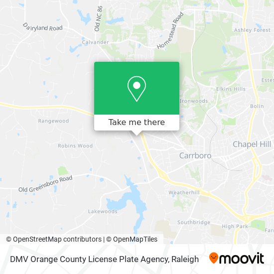 Mapa de DMV Orange County License Plate Agency