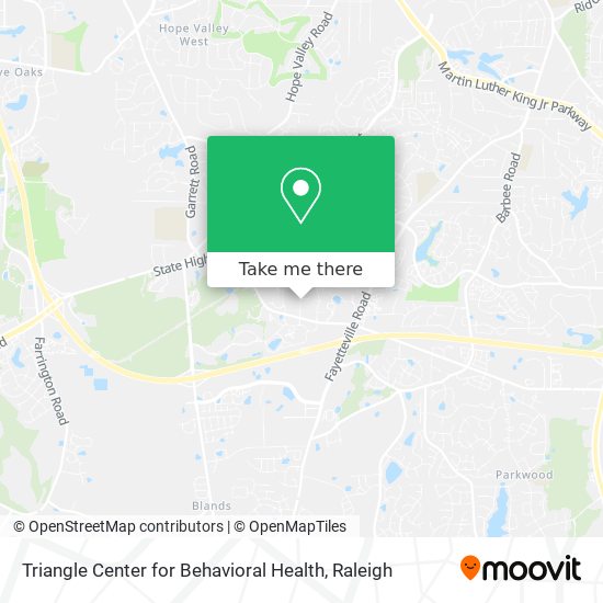 Mapa de Triangle Center for Behavioral Health