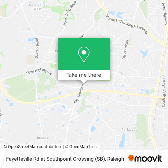 Fayetteville Rd at Southpoint Crossing (SB) map