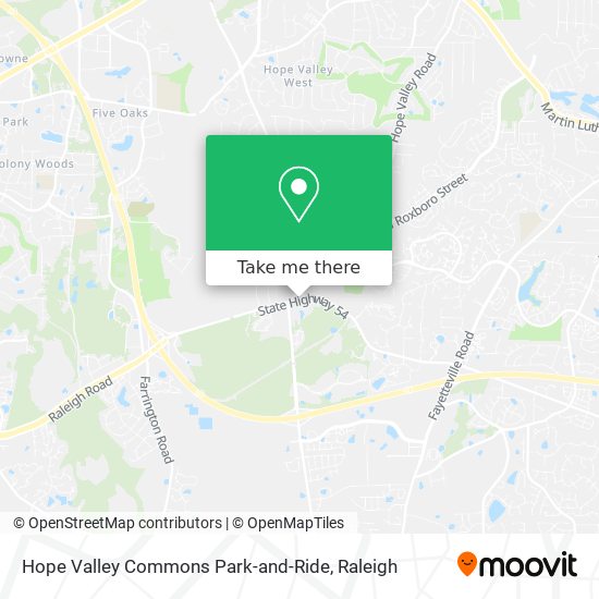 Hope Valley Commons Park-and-Ride map