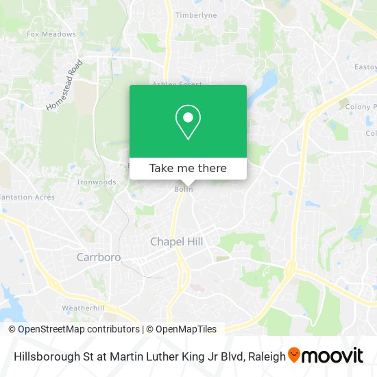 Hillsborough St at Martin Luther King Jr Blvd map