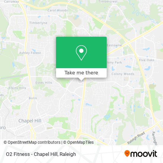 O2 Fitness - Chapel Hill map