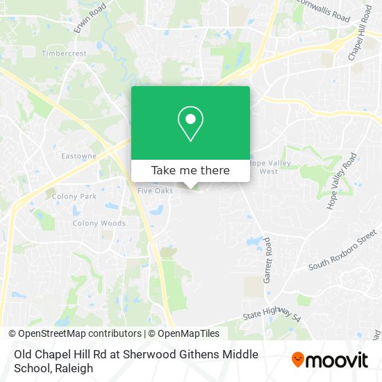 Old Chapel Hill Rd at Sherwood Githens Middle School map