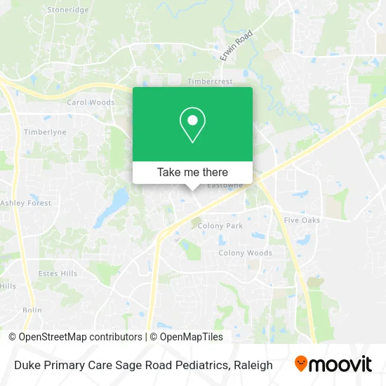 Mapa de Duke Primary Care Sage Road Pediatrics