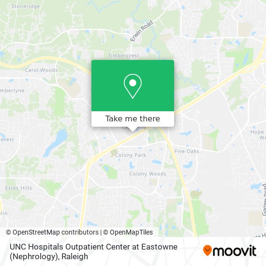 UNC Hospitals Outpatient Center at Eastowne (Nephrology) map