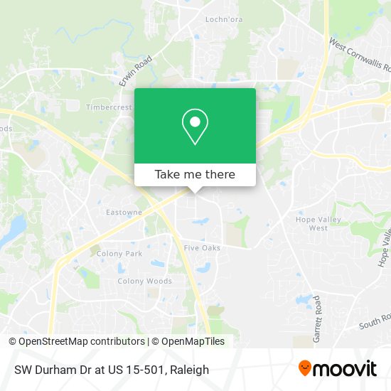 SW Durham Dr at US 15-501 map