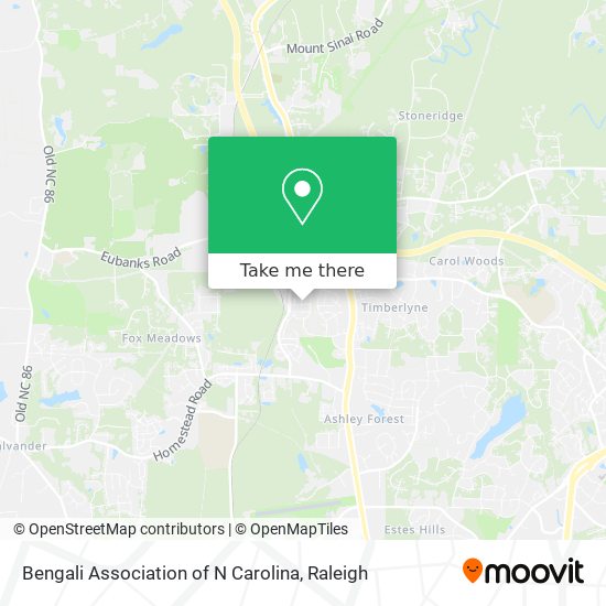 Mapa de Bengali Association of N Carolina