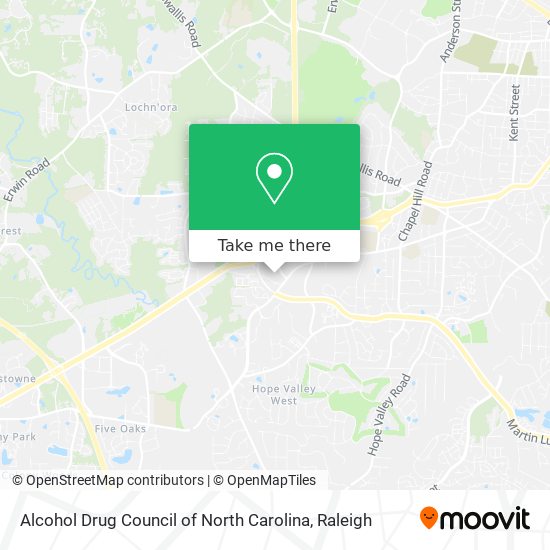 Alcohol Drug Council of North Carolina map