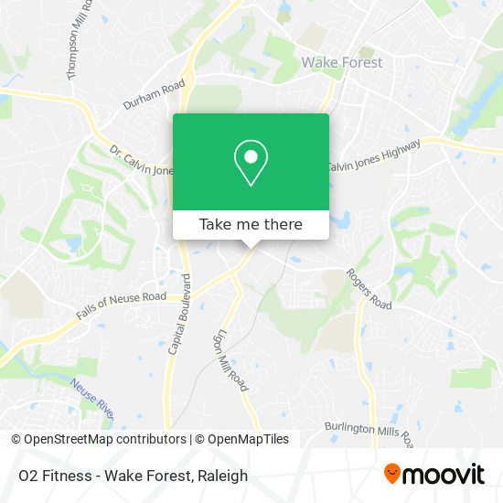 O2 Fitness - Wake Forest map