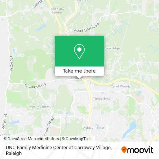 UNC Family Medicine Center at Carraway Village map