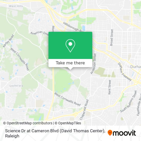 Mapa de Science Dr at Cameron Blvd (David Thomas Center)