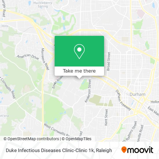 Duke Infectious Diseases Clinic-Clinic 1k map