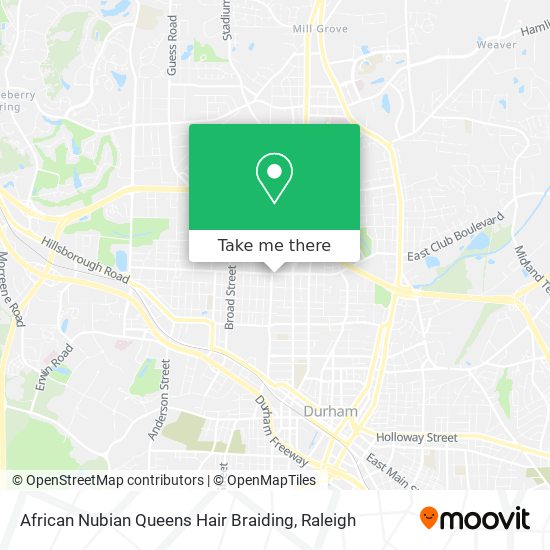 African Nubian Queens Hair Braiding map
