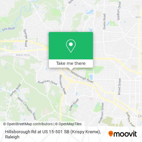 Hillsborough Rd at US 15-501 SB (Krispy Kreme) map