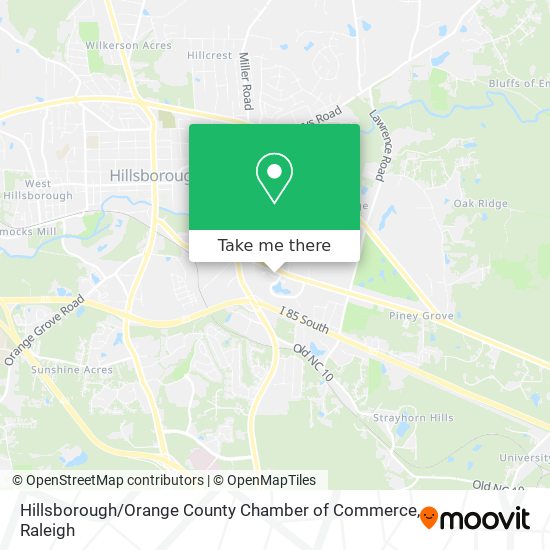 Mapa de Hillsborough / Orange County Chamber of Commerce