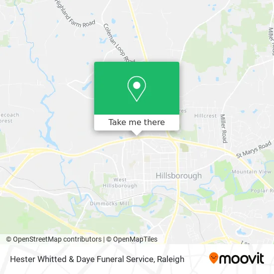 Hester Whitted & Daye Funeral Service map