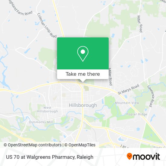 US 70 at Walgreens Pharmacy map