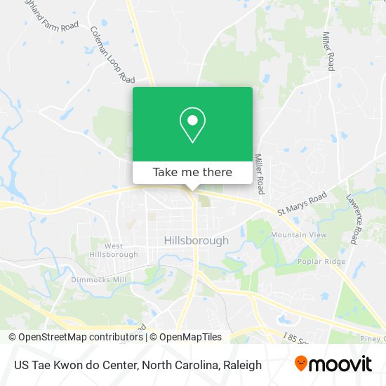 US Tae Kwon do Center, North Carolina map