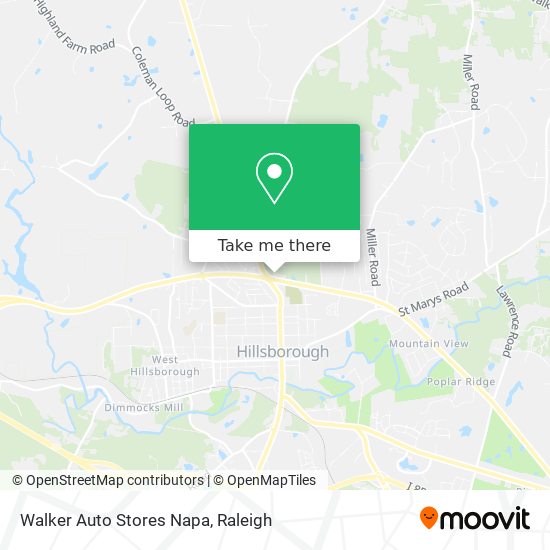 Walker Auto Stores Napa map