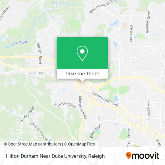 Hilton Durham Near Duke University map