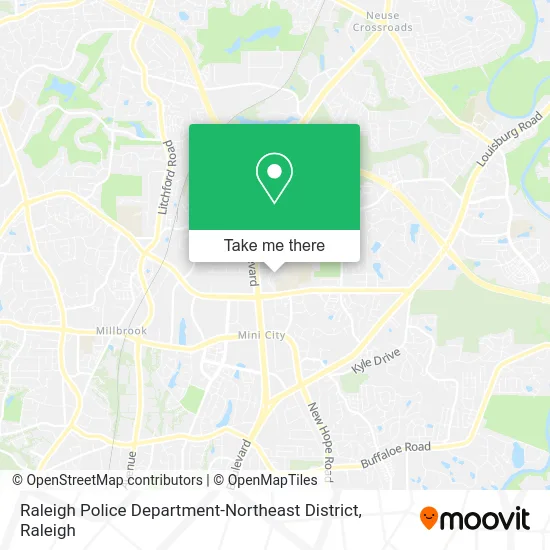 Raleigh Police Department-Northeast District map