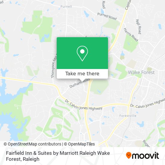 Fairfield Inn & Suites by Marriott Raleigh Wake Forest map